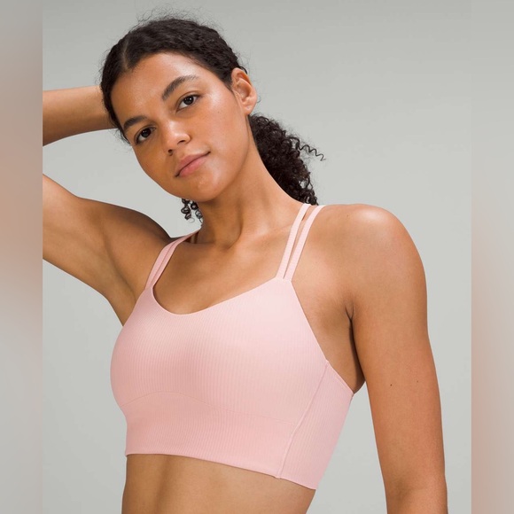 Lululemon Like a Cloud Ribbed Longline Bra Light Support, B/C Cup Dew Pink - Picture 2 of 9